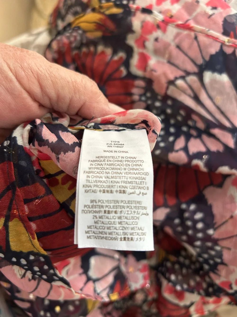 Boden Multi Floral Ruffle-Neck Blouse